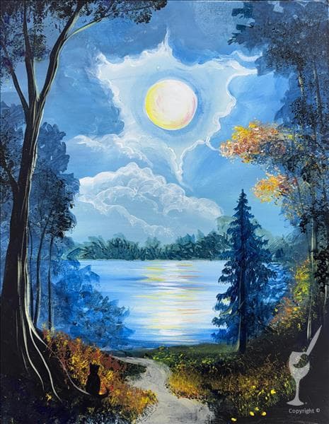 1/2 OFF Wine Bottles! Moonlit Lakeside