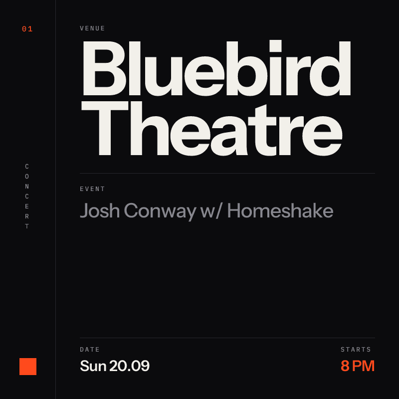 Josh Conway with Homeshake at Bluebird Theatre in Denver - This Week