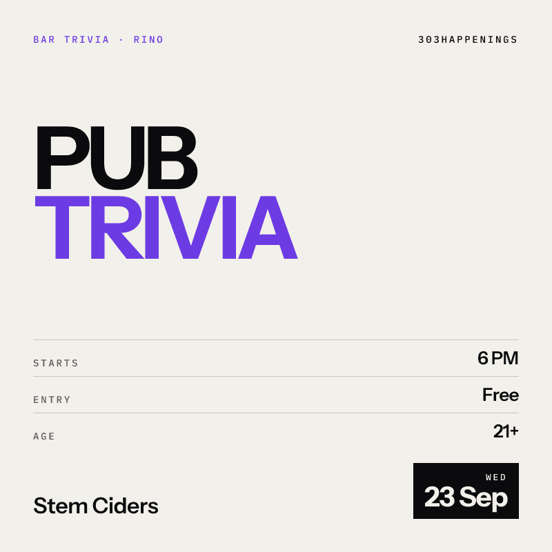 Pub Trivia at Stem Ciders at Stem Ciders in Denver - This Week