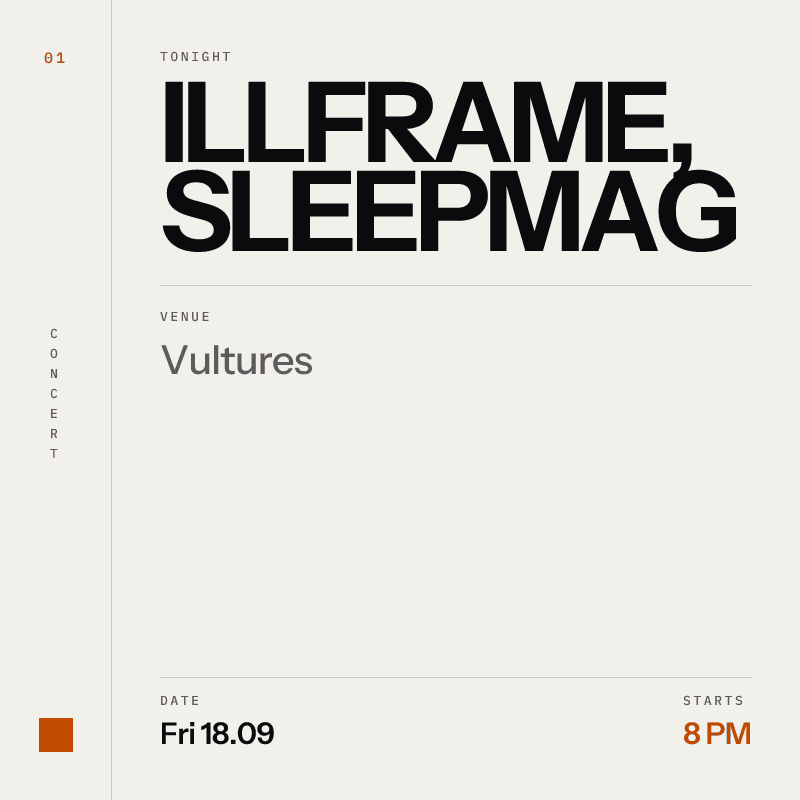 illFRAME, SleepMag at Vultures in Colorado Springs - Today