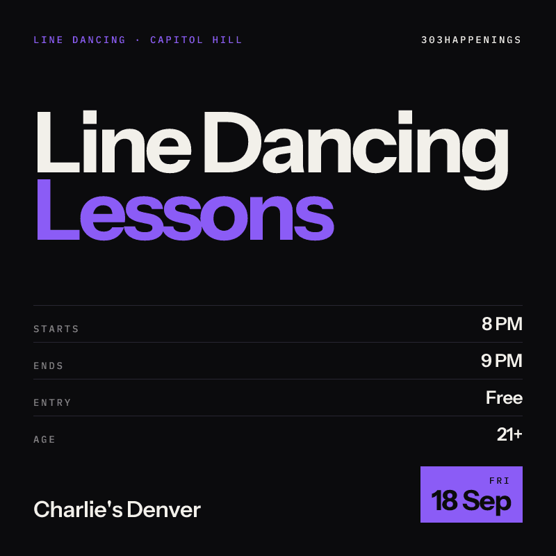 Free Line Dancing Lessons at Charlie's Denver at Charlie's Denver in Denver - Today