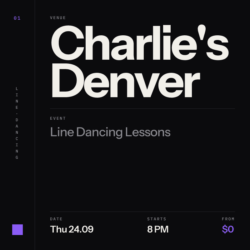 Free Line Dancing Lessons at Charlie's Denver at Charlie's Denver in Denver - This Week