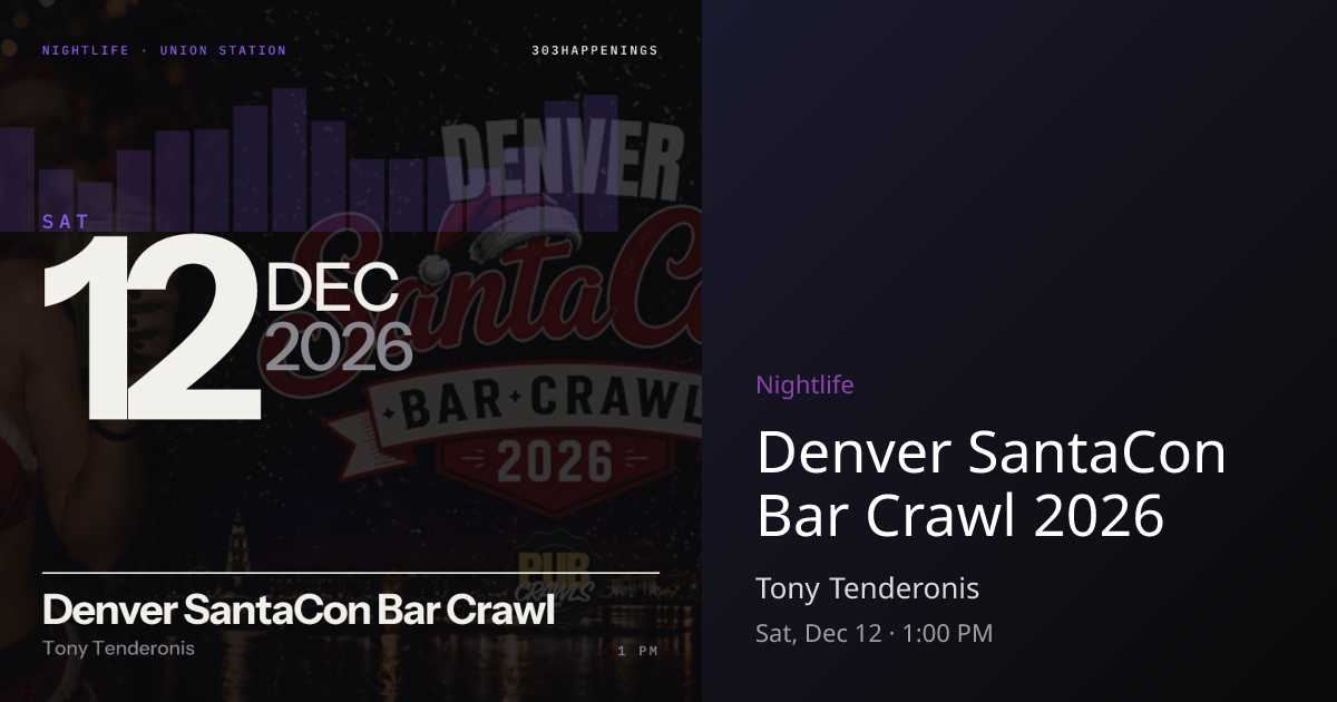 Denver SantaCon Bar Crawl 2026 at Tony Tenderonis | 2026 | 303Happenings
