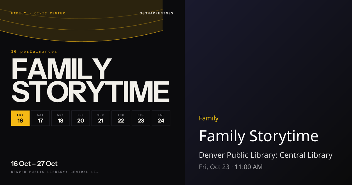 Family Storytime at Denver Public Library: Central Library | 2026 ...