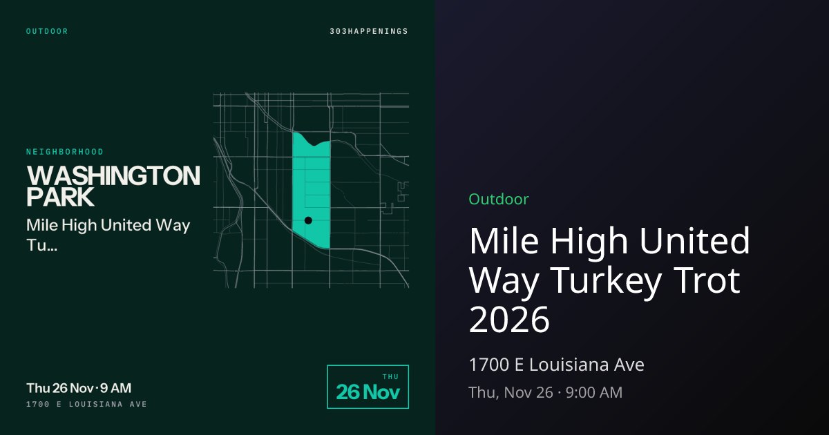 Mile High United Way Turkey Trot 2026 at 1700 E Louisiana Ave | Denver ...